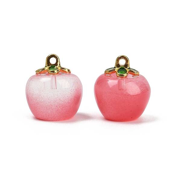 Transparent Glass Apple Pendants