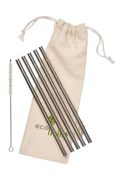 Stainless Steel Smoothie Straight Drinking Straws | Size: 5 Pack