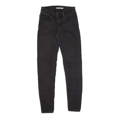 LEVI'S 710 Jeans Black Denim Slim Skinny Womens W24 L30