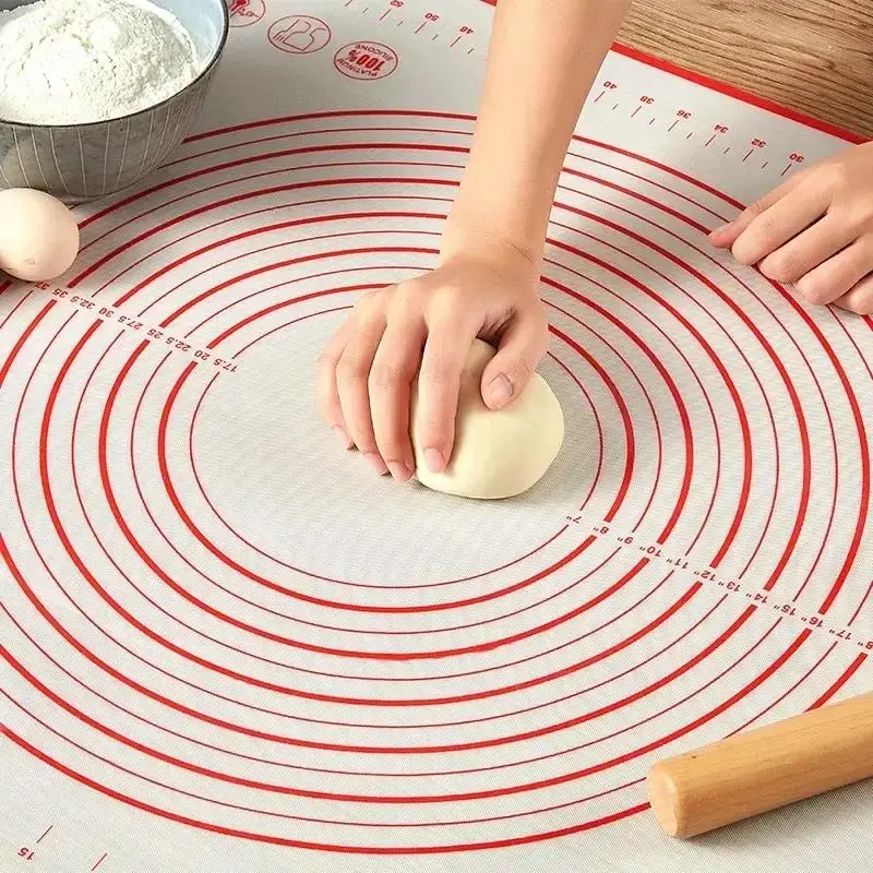 Silicone Table Mat for Kneading Dough, 1 Count Non-slip Non-stick Kneading Mat, Baking Mat for Pizza Making, Kitchen Baking...