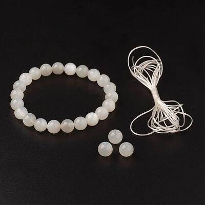 Natural White Moonstone Stretch Bracelets