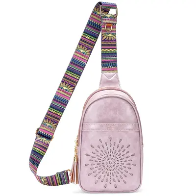 APHISON Small Sling Bag for Women,Vegan Leather Fanny Pack Crossbody Bags for Women,Chest Bag With Guitar Strap