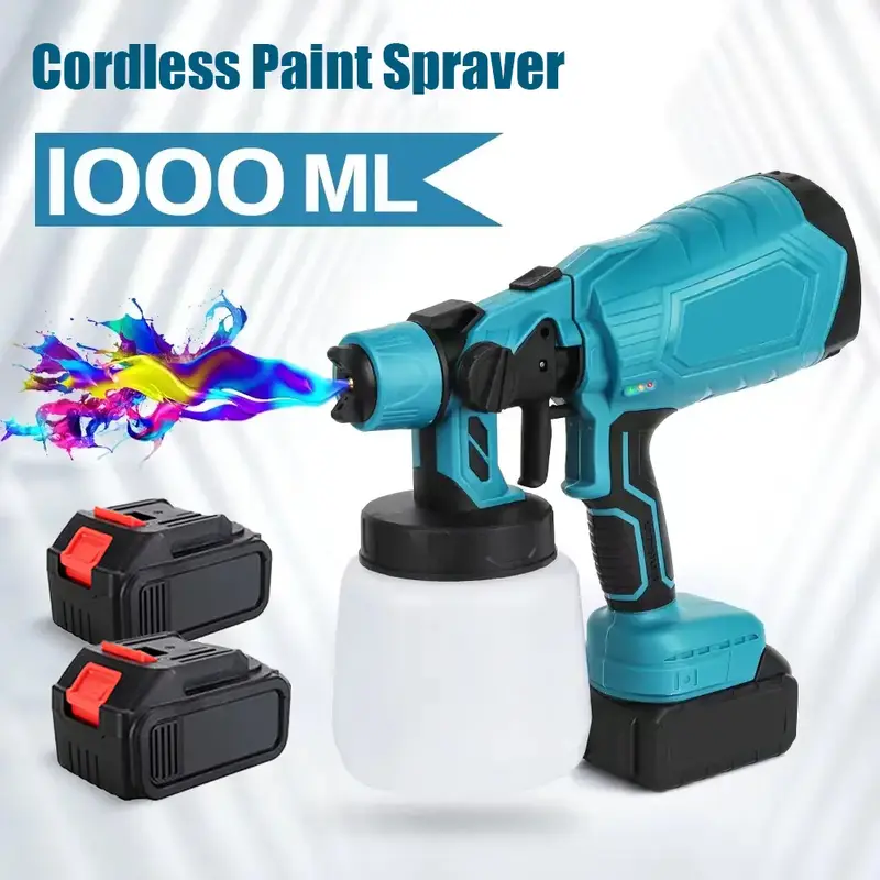 Cordless Paint Sprayer,2 * 21V 3.0Ah Batteries Paint Sprayer, Power Paint & HVLP Sprayer Gun,Battery Powered Paint Sprayer,10...