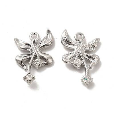 Clear Glass Bowknot Pendants