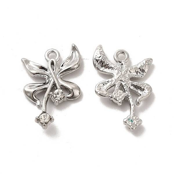 Clear Glass Bowknot Pendants