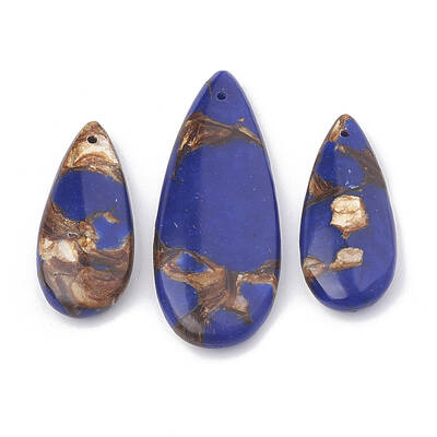 Assembled Bronzite and Lapis Lazuli Pendants