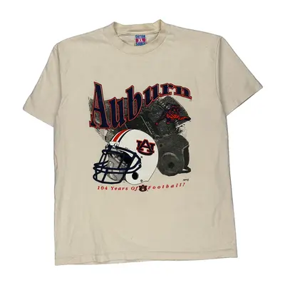 Auburn Football Cotton Source Single Stitch College T-Shirt - XL Cream Cotton