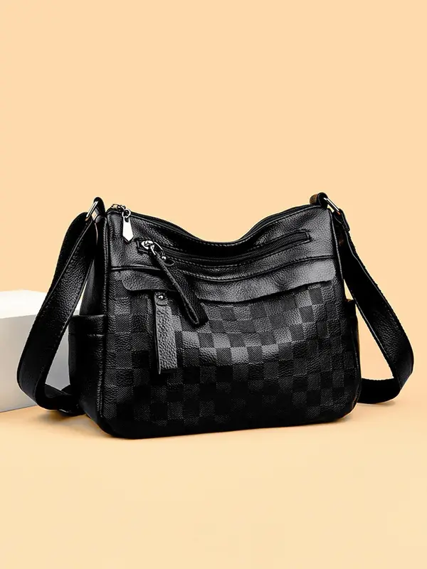 Women's Elegant Minimalist Crossbody Bag, Fashionable Soft Multi-layer Design Shoulder Bag, Trendy Versatile Large Capacity C...