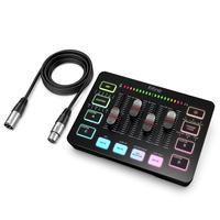 FIFINE Gaming Audio Mixer with XLR Cable Bundle, Streaming RGB PC Mixer with Microphone Cable, XLR Interface, Volume Faders, ...
