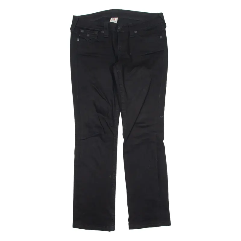TRUE RELIGION Becky Womens Jeans Black Regular Straight W32 L30