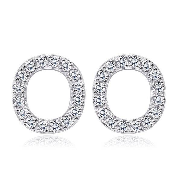 Brass Cubic Zirconia Stud Earrings