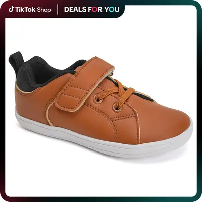 WateLves Toddler Little Kid Wide Barefoot The First Walking Shoes Girls Boys Leather Uniform Dress Shoes Lightweight Splay Na...