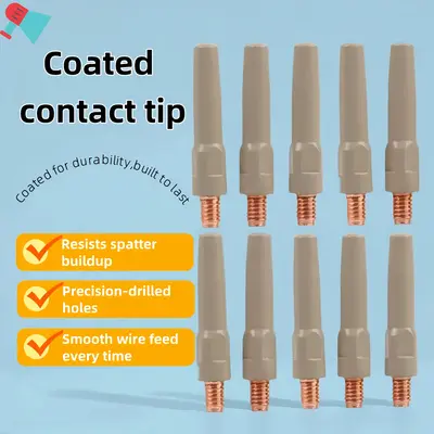 10/20/30 Pcs (40mm*1.0mm) STOP Clogging NOW! Pure Copper MIG Welding Tips️ Slag-Proof Coating | ZERO Wire Jams Guarant...