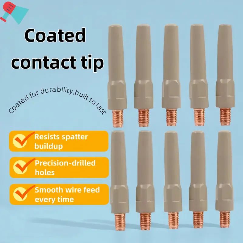 10/20/30 Pcs （40mm*1.0mm） STOP Clogging NOW!  Pure Copper MIG Welding Tips️ Slag-Proof Coating | ZERO Wire Jams Guarant...