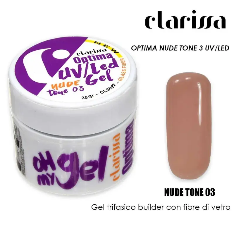 Clarissa optima gel nude tone 3 uv/led 25 gr