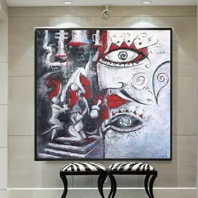Oversized Abstract Wall Painting On Canvas Black Painting Faceless Void Abstract | BACKSTAGE GAMES