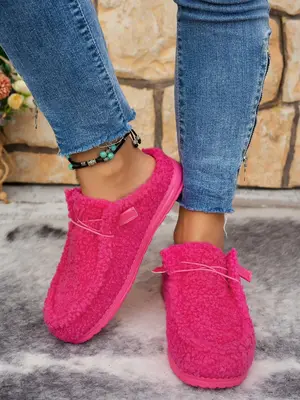 Women's Simple Stylish Indoor Home Slippers, Comfortable Warm Soft Sole with Thick Bottom, Anti-Slip Design Suitable for Cozy...