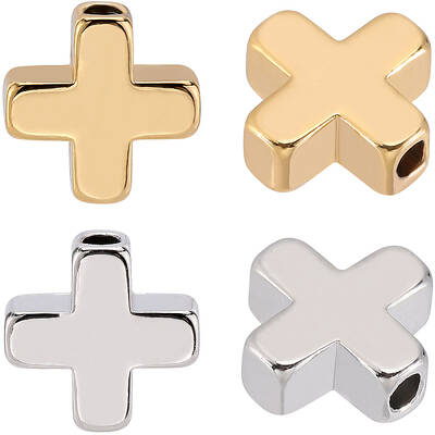 60Pcs 2 Colors Brass Beads