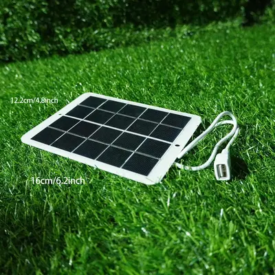 Solar Panel Charger, 3W 5V Portable Solar Charger, Outdoor Solar Panel Charger, USB Solar Panel Charger for Phone, Mini Fan, ...