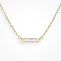 Evry Jewels Pin It Necklace for Women – CZ Stone Pin Necklace – Available in Gold or Silver