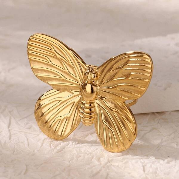 304 Stainless Steel Open Cuff Rings for Women