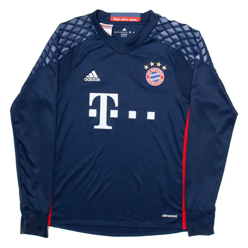 ADIDAS FC Bayern Munchen Boys Football Shirt Jersey Blue Long Sleeve 11-12Y
