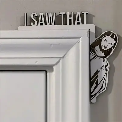 Creative Jesus & Letter Design Door Corner Frame Ornament, Funny Door Frame Hanging Ornament, Home Decor for Living Room Bedr...