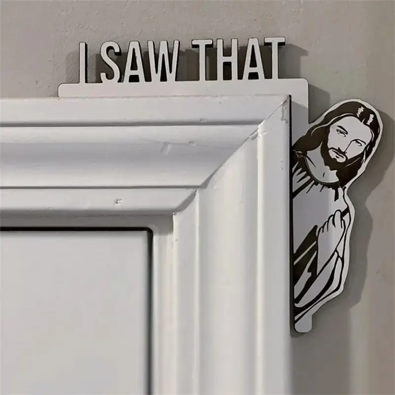 Creative Jesus & Letter Design Door Corner Frame Ornament, Funny Door Frame Hanging Ornament, Home Decor for Living Room Bedr...