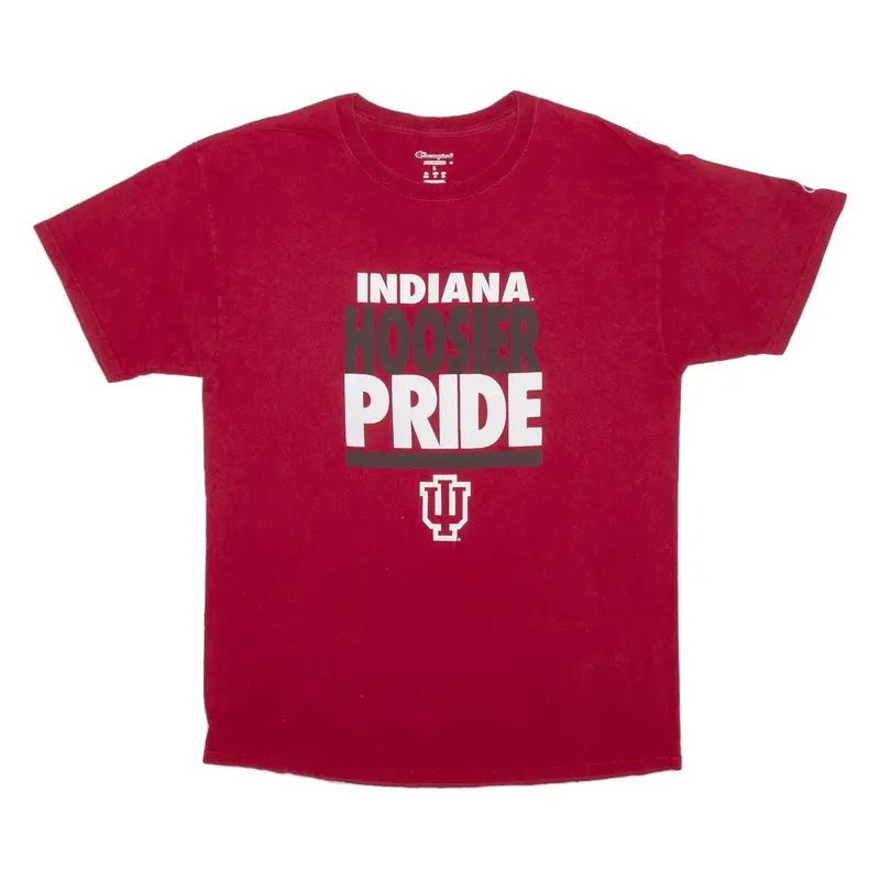 CHAMPION Indiana Hoosiers Pride USA T-Shirt Red Short Sleeve Mens L