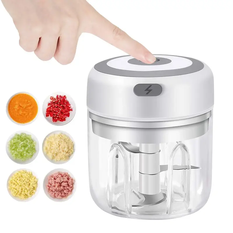 Electric Garlic Chopper, 250ML Vegetable Chopper, Food Chopper, USB Mini Garlic Mincer, Onion Chopper, Portable Small Food Pr...