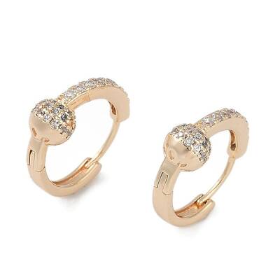 Clear Cubic Zirconia Heart Hoop Earrings