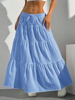 Women's Plain Knot Front Skirt, Casual Fashion Long Skirt for Daily Holiday Vacation Wear, Ladies Bottoms for Summer, Skirts ...