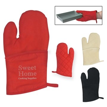 25 Custom Quilted Cotton Canvas Oven Mitt - Hanging Loop