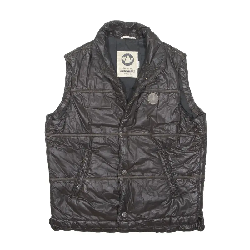 MN Puffer Gilet Brown Mens M
