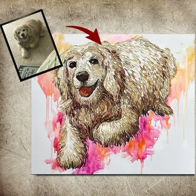 Pet Portrait From Photo Dog Painting From Photo Birthday Gift Realistic Painting Custom Painting From Photo | CUSTOM PORTRAIT