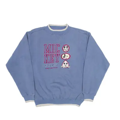 DISNEY Mickey Unlimited Sweatshirt Blue High Neck 90s Mens L