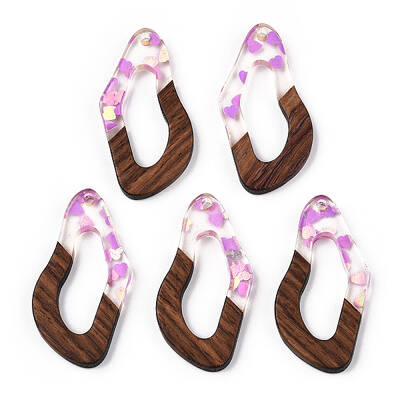 Transparent Resin & Walnut Wood Pendants