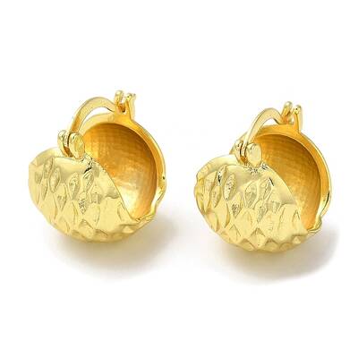 Rack Plating Brass Textured Round Hoop Earrings