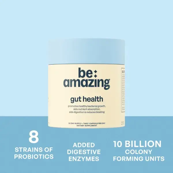 Be Amazing Gut Health Probiotic | Digestive Enzymes | Boost Immunity | Weight Management | Capsules for Digestive Health | Me...