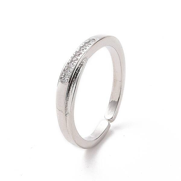Clear Cubic Zirconia Open Cuff Ring
