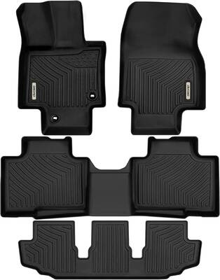 OEDRO Floor Mats for 2020-2024 Toyota Highlander W/ 2nd Row Bench or Bucket Seats w/Center Console