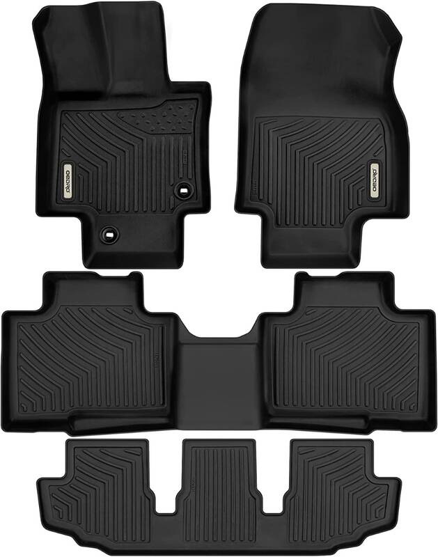 OEDRO Floor Mats for 2020-2024 Toyota Highlander W/ 2nd Row Bench or Bucket Seats w/Center Console