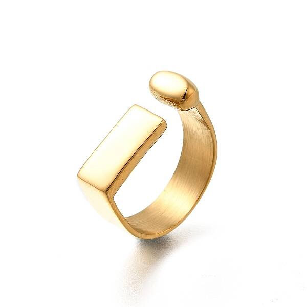 Rectangle 304 Stainless Steel Cuff Rings