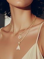Initials Letter Pendant Necklace, Fashion Jewelry for Party, Daily Clothing Decor, Trendy All-match & Exquisite Jewelry for B...