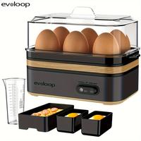 EVOLOOP Rapid Egg Cooker 6 Egg Capacity BPA free Electric Egg Cooker for Hard Boiled Eggs, Poached Eggs, Scrambled Eggs, or O...