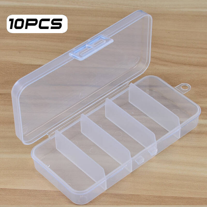 Fishing Tackle Box 5 Compartments Clear Storage Case