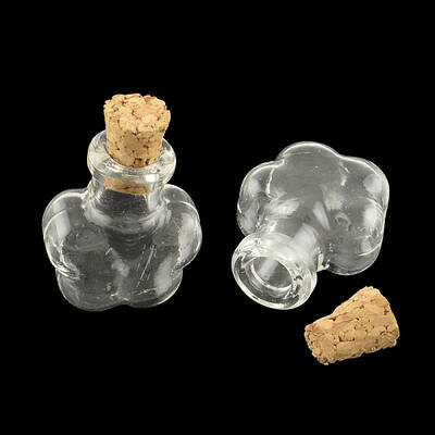 Flower Glass Bottle for Bead Containers