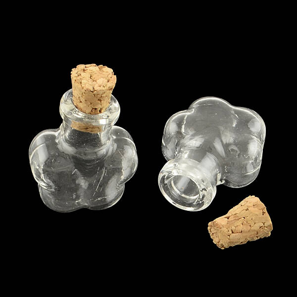 Flower Glass Bottle for Bead Containers