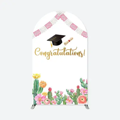 Aperturee Congratulations Cactus Cap Graduation Arch Backdrop | Chiara Wall Backdrop Diy | Circle Arch Backdrop Diy | Round A...