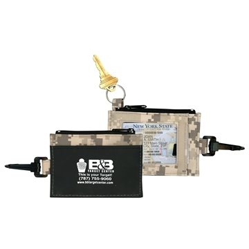 100 Custom Digi-Camo ID clip w/secure zip pocket - Nylon & Steel ...